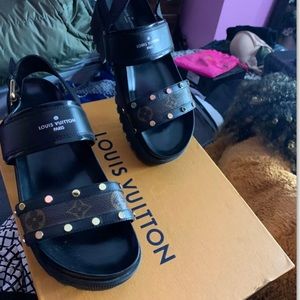 Authentic Louis Vuitton platform sandals